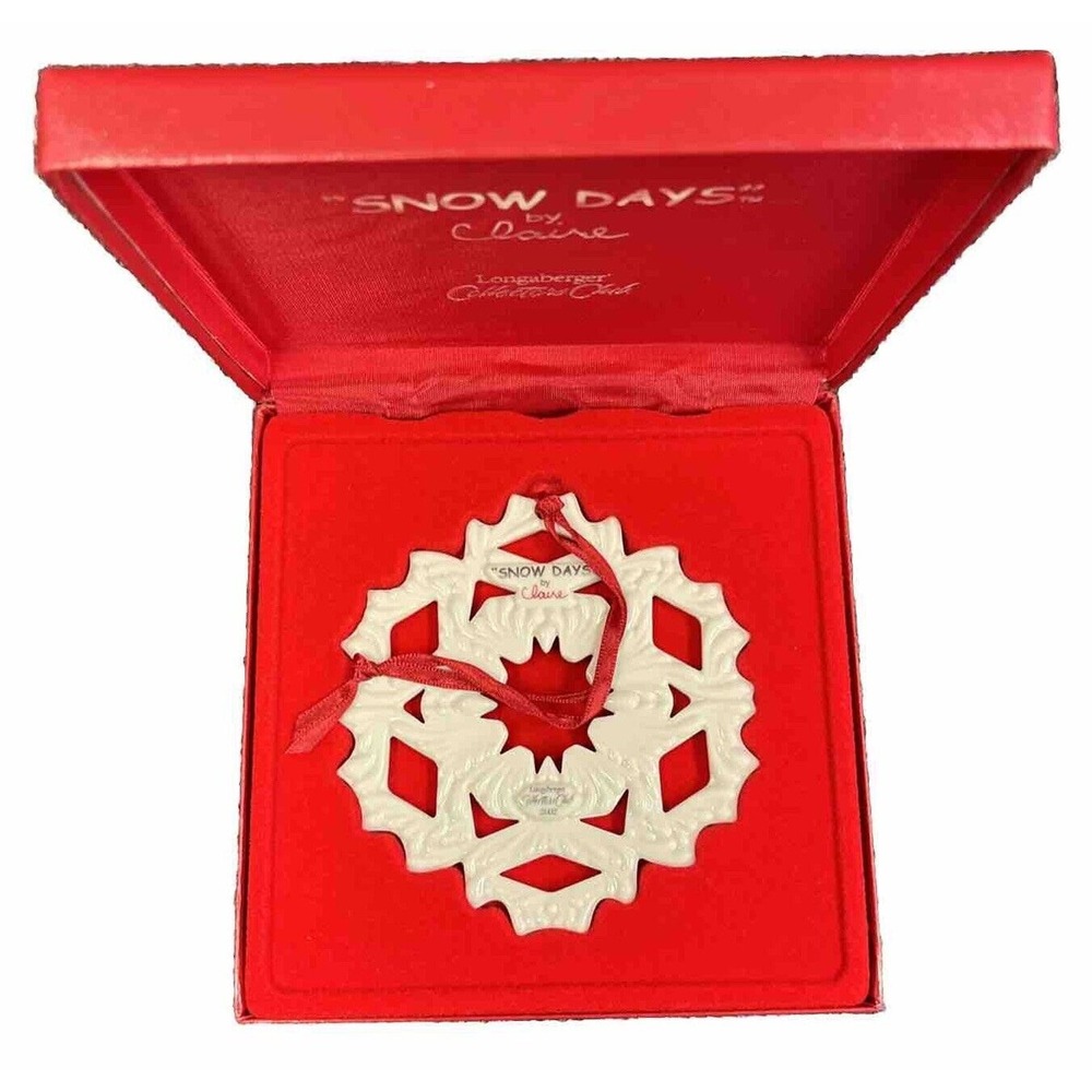 Longaberger Collectors Club Snow Days by Claire 2002 Christmas Ornament‎ In Box